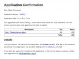 Application Confirmation Email Template Application Confirmation Email