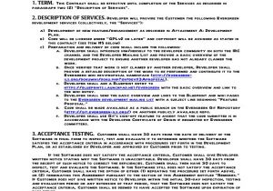 Application Development Contract Template Sample Contract for Contracting with A Developer Evergreen