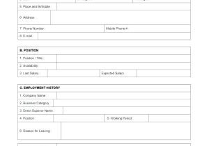Application for Hire Template Template Job Application form Template