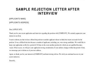 Application Rejection Email Template Sample Rejection Letter 10 Examples In Word Pdf