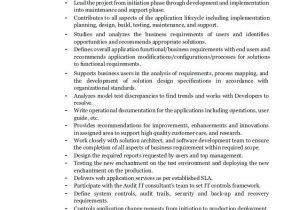 Application Support Analyst Sample Resume Application Support Analyst Resume Resume Ideas