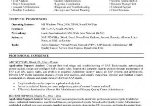 Application Support Analyst Sample Resume Sample Resume for Application Support Analyst Resume Ideas