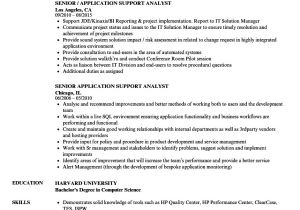 Application Support Analyst Sample Resume Senior Application Support Analyst Resume Samples Velvet