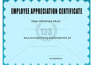 Appreciation Certificate Template for Employee Great Employee Appreciation Certificate Example with Teal