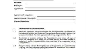 Apprentice Contract Of Employment Template 7 Apprenticeship Agreement form Samples Free Sample