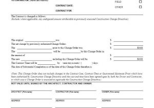 Architect Contract Template Aia G701 Change order form Template for Excel Change