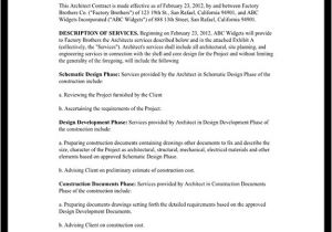 Architect Contract Template Architect Contract Agreement for Client Individuals with