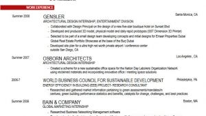 Architecture Student Resume Career Services Sample Resumes for Penndesign Students