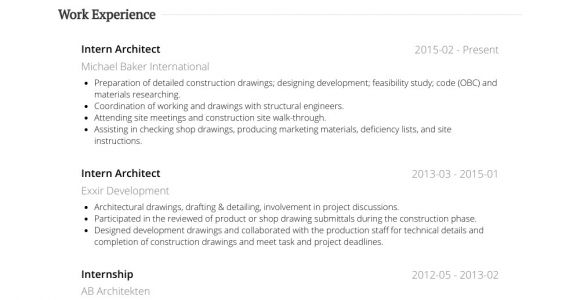 Architecture Student Resume for Internship Architectural Intern Resume Samples Templates Visualcv