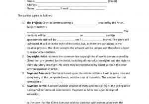 Artist Commission Contract Template Sample Art Commission Contract Page 1 Linda Ursin