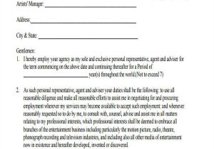 Artist Management Contract Template Free Download 10 Artist Contract Templates Pages Docs Pdf