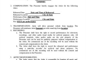Artist Management Contract Template Free Download 14 Artist Contract Templates Word Apple Pages Pdf
