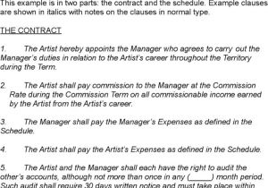 Artist Management Contract Template Free Download 5 Artist Management Contract Templates Free Download