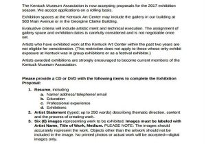 Artist Sponsorship Proposal Template Exhibition Proposal Templates 10 Free Sample Example