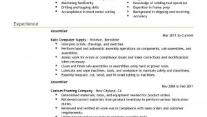 Assembler Resume Samples Best assembler Resume Example Livecareer