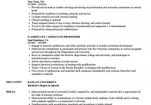 Assistant Professor Sample Resume assistant associate Professor Resume Samples Velvet Jobs