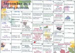 Assisted Living Activity Calendar Template September assisted Living Activities Welcome to Sun