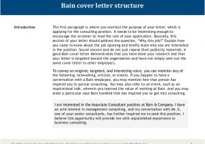 Associate Consultant Cover Letter Bain Cover Letter Sample