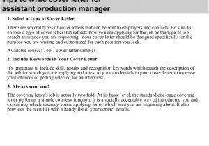 Associate Producer Cover Letter assistant Production Manager Cover Letter