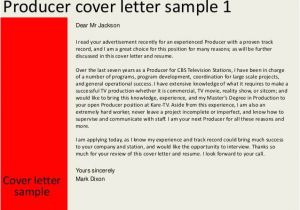Associate Producer Cover Letter associate Producer Cover Letter Templates