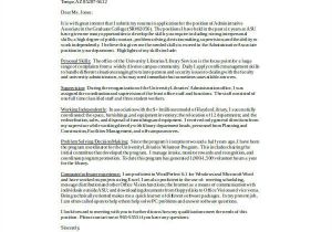 Asu Cover Letter 9 Administrative Cover Letters Sample Templates