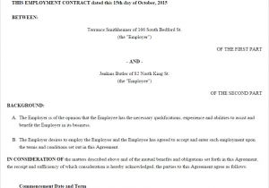 At Will Employment Contract Template Employment Contract Template Us Lawdepot