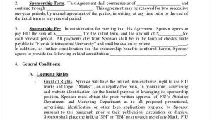 Athlete Sponsorship Contract Template 11 Sponsorship Agreements Free Sample Example format
