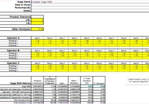 Attribute Gage R&amp;r Excel Template 6 Gage R R Excel Template Exceltemplates Exceltemplates