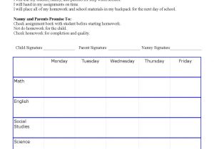 Au Pair Contract Template Nanny and Child Homework Contract