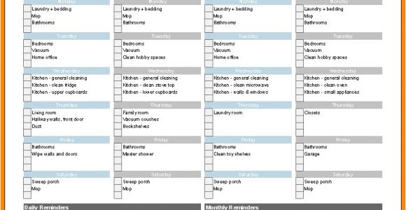 Au Pair Contract Template south Africa 12 13 Cleaning Checklist Printables Nhprimarysource Com