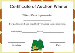 Auction Certificate Templates Free Silent Auction Certificates 18 Official and Beautiful