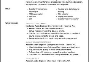 Audio Engineer Resume Resume Examples for the top 5 Gen Z Jobs Livecareer