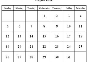 August 2012 Calendar Template Calendar 2012 Free Printable August Calendar 2012