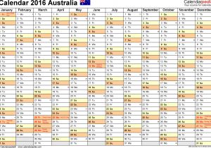 Australian Calendar Template 2015 Australia Calendar 2016 Free Printable Excel Templates