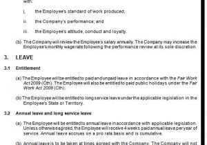 Australian Employment Contract Template Fixed Term Employment Employee Contract