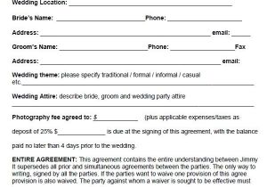 Australian Photography Contract Template Simple Photography Contract Template Download