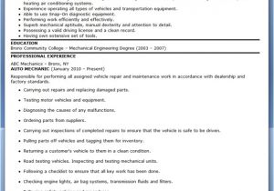 Auto Mechanic Resume Template Auto Mechanic Resume Sample Free Resume Downloads