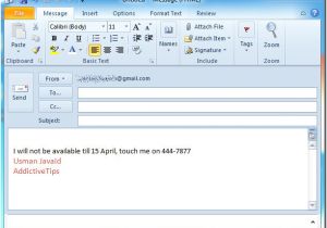 Auto Response Email Template Outlook 2010 Auto Reply to Emails