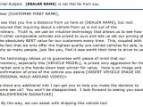 Auto Sales Email Templates ask the Experts Out Of Market Used Car Lead Follow Up
