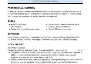 Automation Engineer Resume Automation Engineer Resume Sample Engineering Resumes