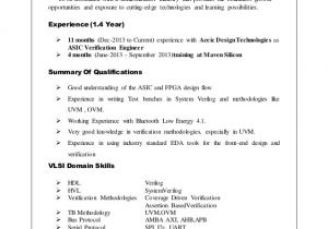 Automobile Engineer Resume Pdf Resume format Vlsi Design Engineer Resume format