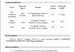 Automobile Engineering Fresher Resume format What is the Best Resume Title for Mechanical Engineer