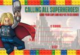Avengers Happy Birthday Card Template Free Lego Thor Birthday Invitation Template Superhero