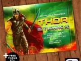 Avengers Happy Birthday Card Template Thor Ragnarok Invitation with Free Thank You Card Birthday