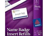 Avery 1 2 X 1 3 4 Template Avery Name Badge Insert Refills 2 1 4 Quot X 3 1 2 Quot 8up 50