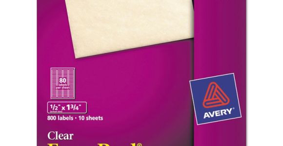 Avery 1 2 X 1 3 4 Template Clear Easy Peel Mailing Labels Inkjet 1 2 X 1 3 4 800