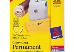 Avery 1.5 Inch Round Labels Template Avery Round Glossy Clear Permanent Labels Laser Inkjet 1 2