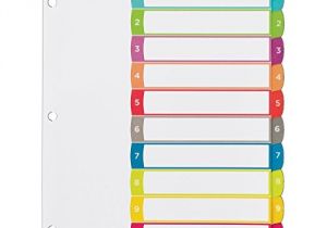 Avery 10 Tab Color Template Avery Customizable Table Of Contents Dividers 10 Tab Set