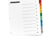 Avery 10 Tab Divider Template Avery 1 10 Tab Office Essentials Table 39 N Tabs Dividers