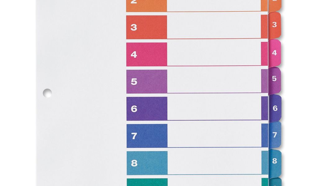 Sparco Quick Index Dividers With Table Of Contents Page, 1-15, White